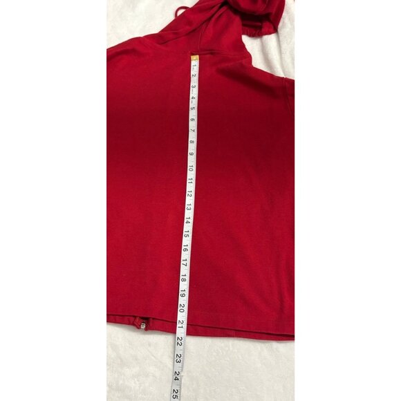 Red Streetwear Zip-Up Hoodie Casual Sweatshirt Womens Size L Activewear - Picture 11 of 11